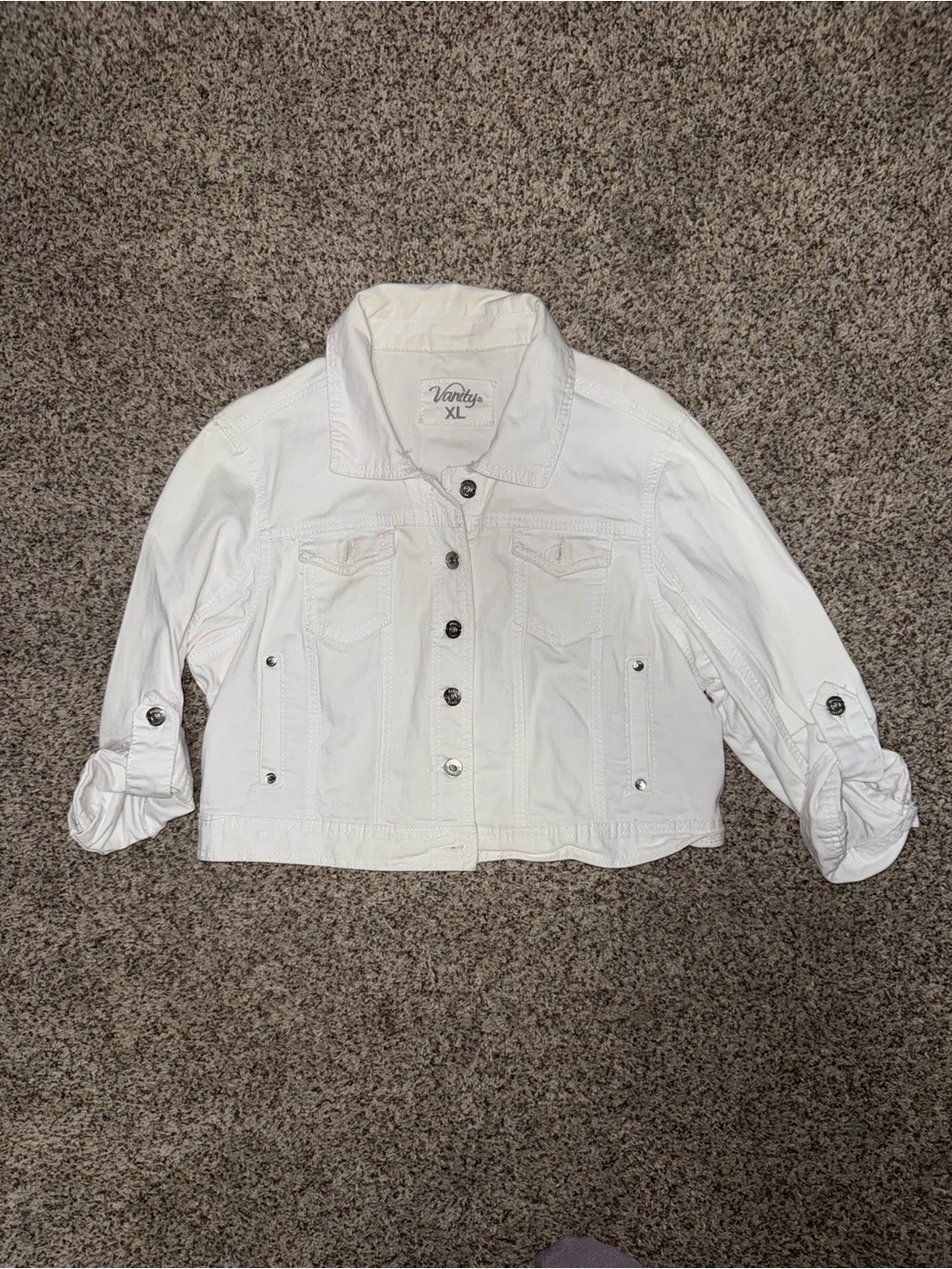 Vanity Women’s White Denim Jacket - Classic Button-Front